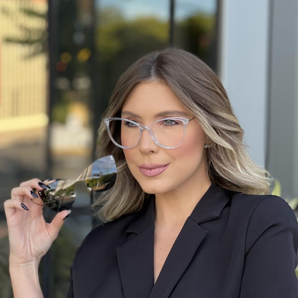 oticagriss oculos clip on 2 em 1 gatinho azul 308 oticagriss oculos clip on 2 em 1 gatinho azul 308