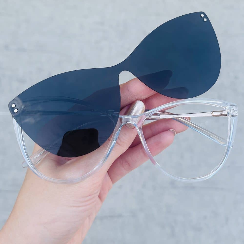 oticagriss oculos clip on 2 em 1 gatinho azul 308 oticagriss oculos clip on 2 em 1 gatinho azul 308