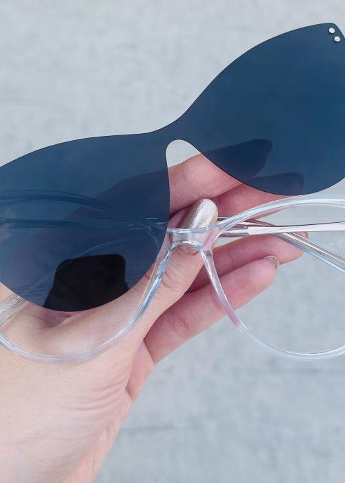 oticagriss oculos clip on 2 em 1 gatinho azul 308