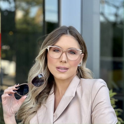 oticagriss oculos clip on 2 em 1 gatinho caramelo 304