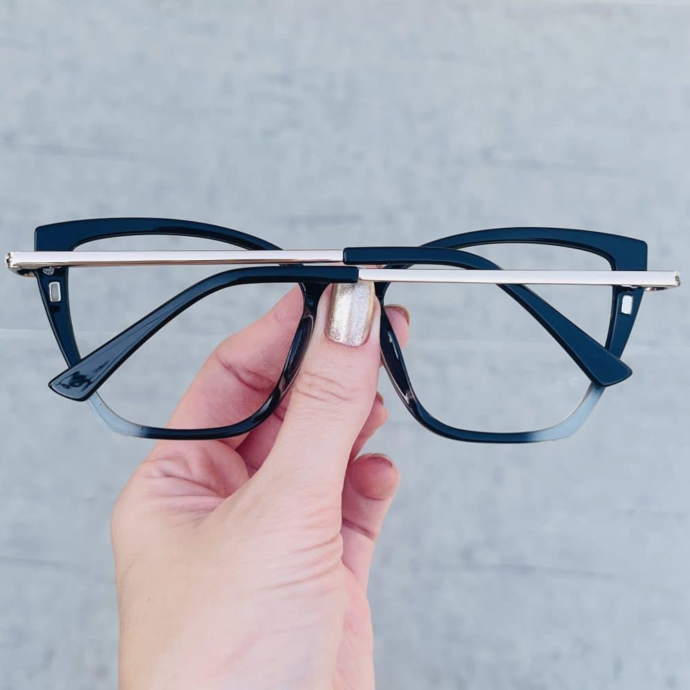 oticagriss oculos clip on 2 em 1 gatinho preto com azul 304 oticagriss oculos clip on 2 em 1 gatinho preto com azul 304