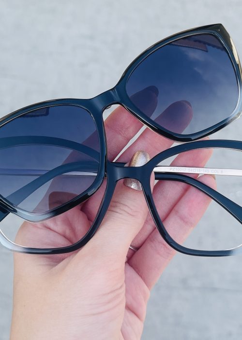 oticagriss oculos clip on 2 em 1 gatinho preto com azul 304 2