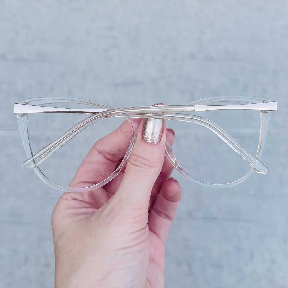 oticagriss oculos clip on 2 em 1 gatinho transparente 308 6 Óculos de Grau Gatinho Transparente 331 1