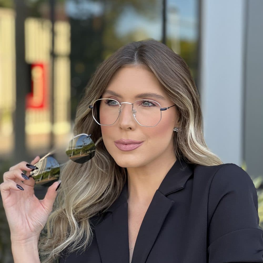 oticagriss oculos clip on 2 em 1 hexagonal prata 285 oticagriss oculos clip on 2 em 1 hexagonal prata 285