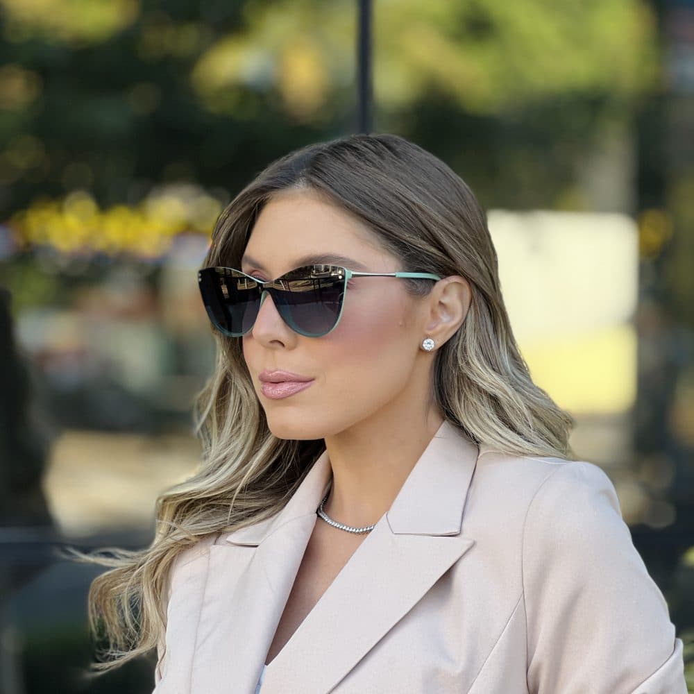 Óculos Clip On 2 em 1 Gatinho Verde 308