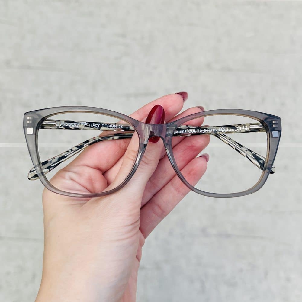 Óculos Clip On 2 em 1 Gatinho em Acetato Cinza 228 1