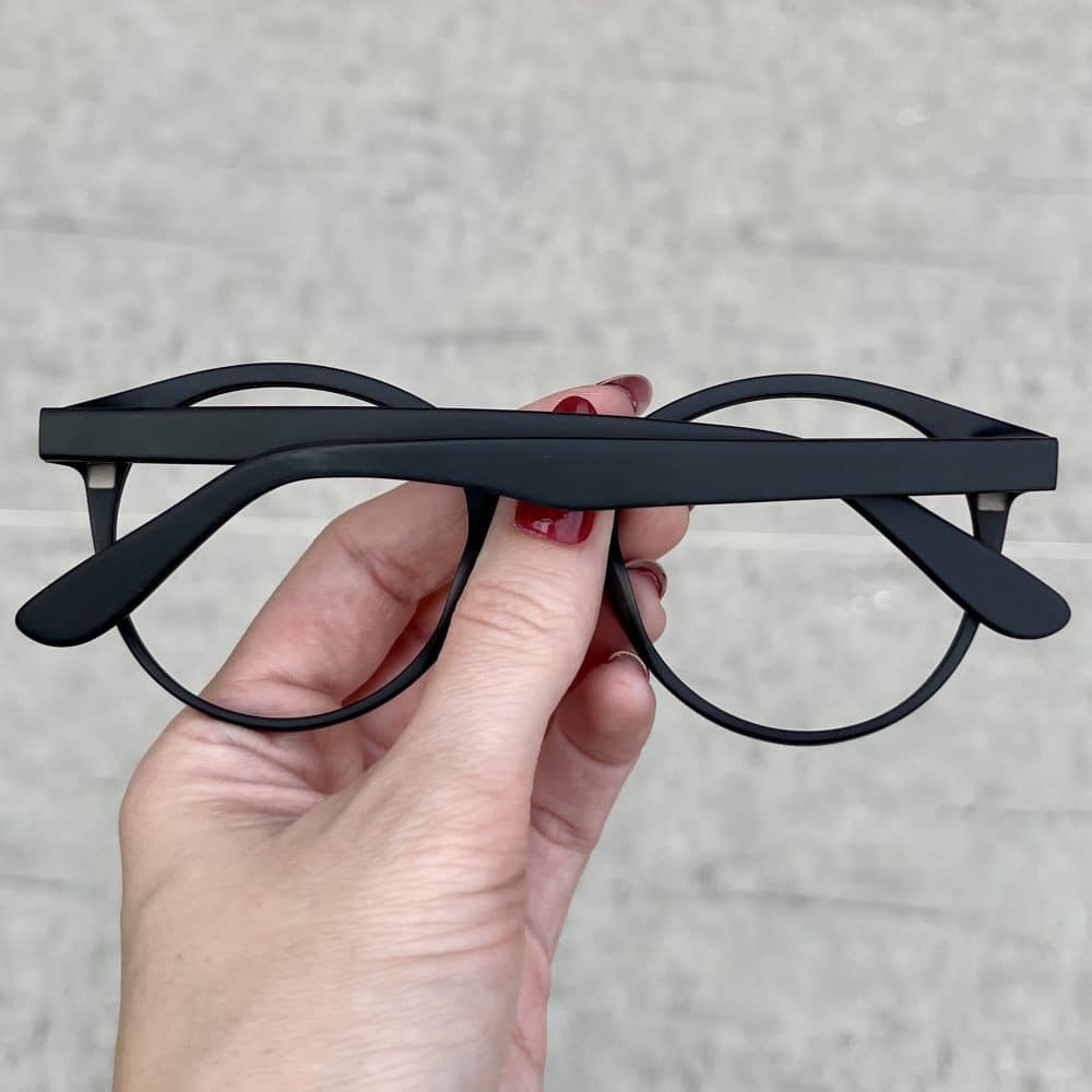 oticagriss oculos clip on 2 em 1 redondo em acetato preto fosco 318 5 Óculos Clip On 2 em 1 Redondo em Acetato Preto Fosco 318 5