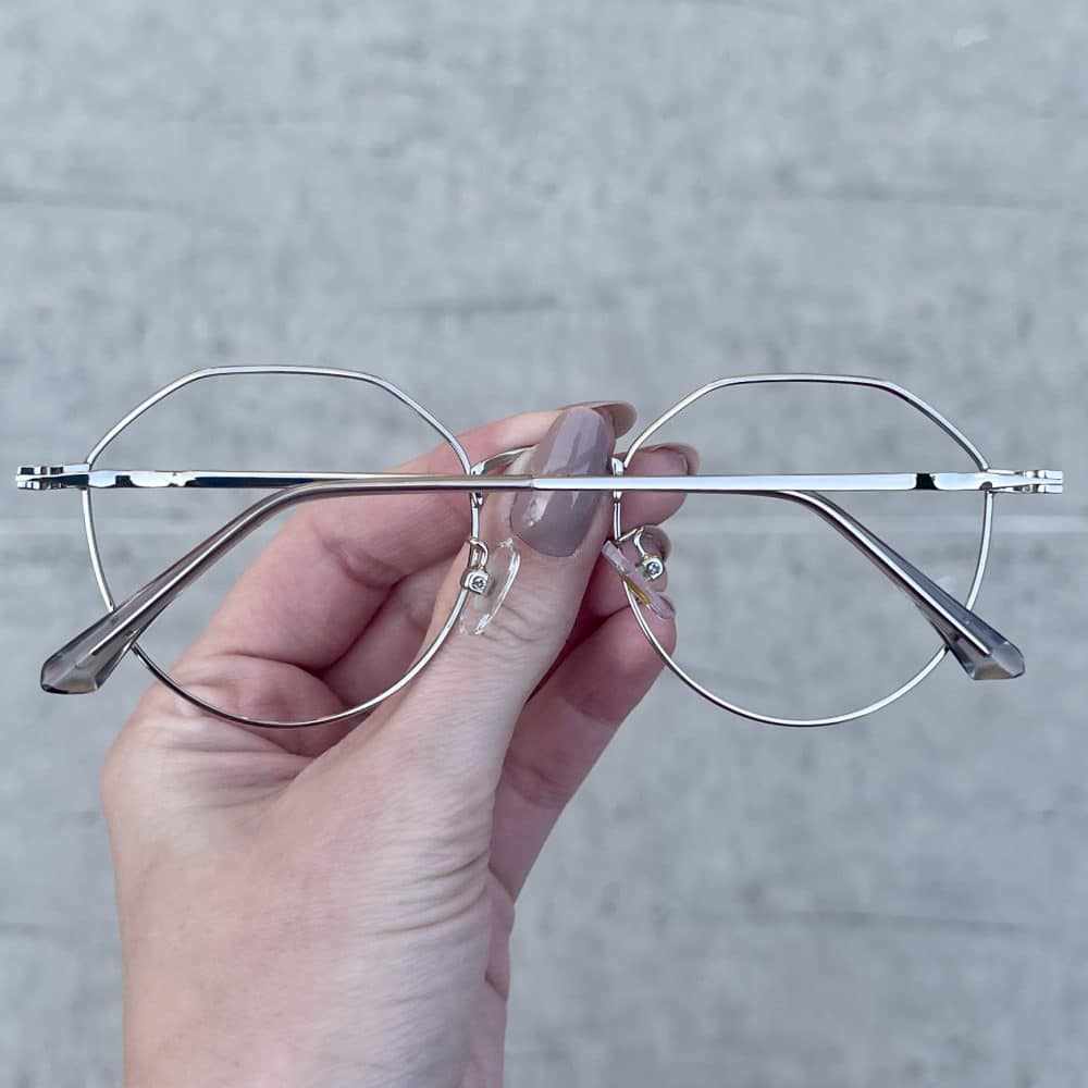 Óculos Clip On 2 em 1 Hexagonal Preto e Prata 319 7