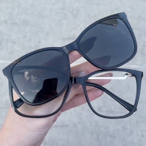 Óculos Clip On 2 em 1 Quadrado Preto 322 6
