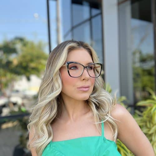 Óculos de Grau Gatinho Marrom com Nude 336 2