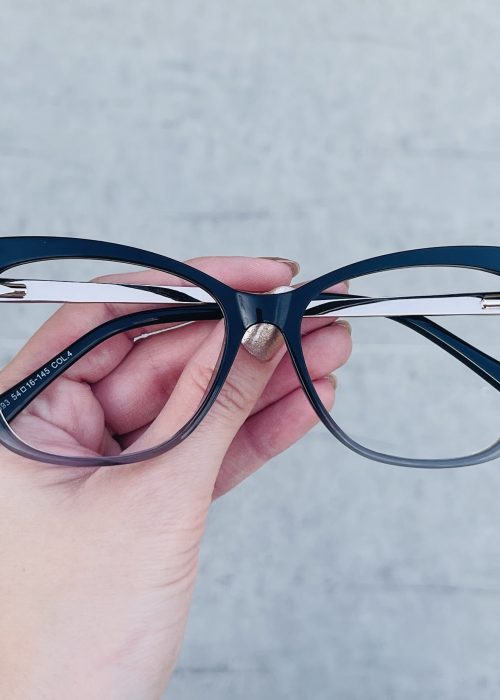 Óculos de Grau Gatinho Preto com Transparente 336