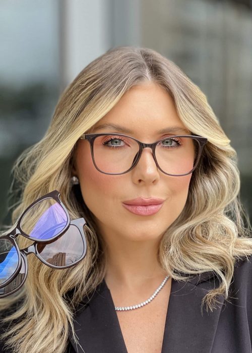oticagriss oculos clip on 3 em 1 quadrado marrom 279