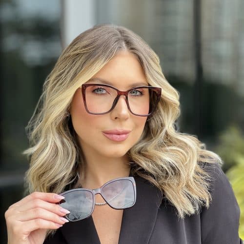 oticagriss oculos clip on 2 em 1 gatinho marrom 345 4