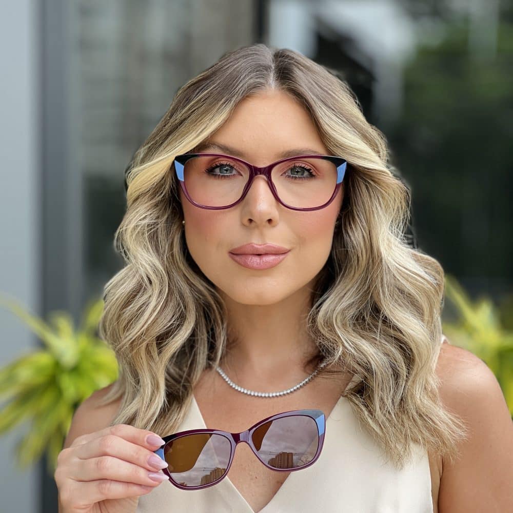 oticagriss oculos clip on 2 em 1 gatinho roxo 346 oticagriss oculos clip on 2 em 1 gatinho roxo 346