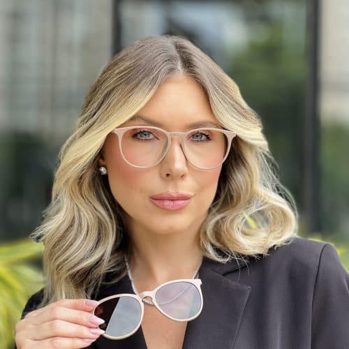 oticagriss oculos clip on 2 em 1 redondo nude 347