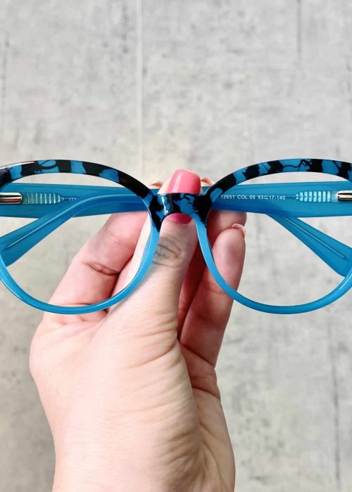 oticagriss oculos de grau feminino redondo azul 344