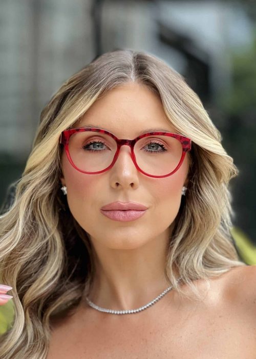 oticagriss oculos de grau feminino redondo vermelho 344 3