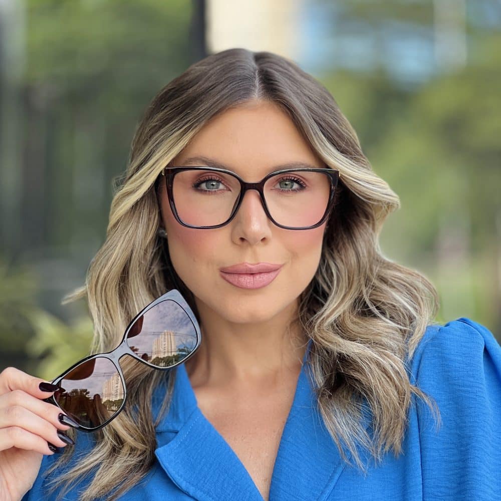 oticagriss oculos clip on 2 em 1 gatinho marrom 357