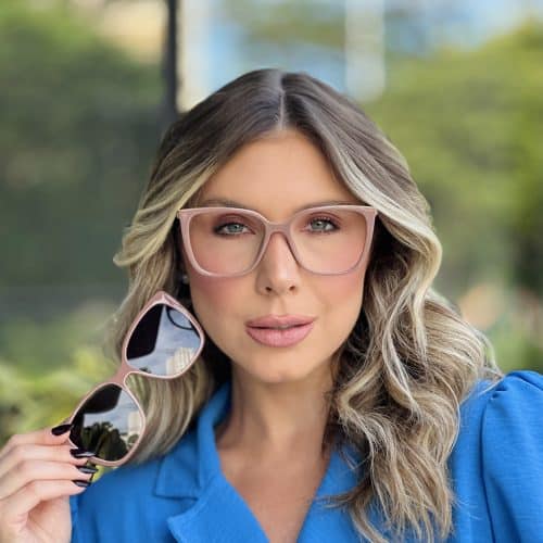 oticagriss oculos clip on 2 em 1 gatinho nude 357