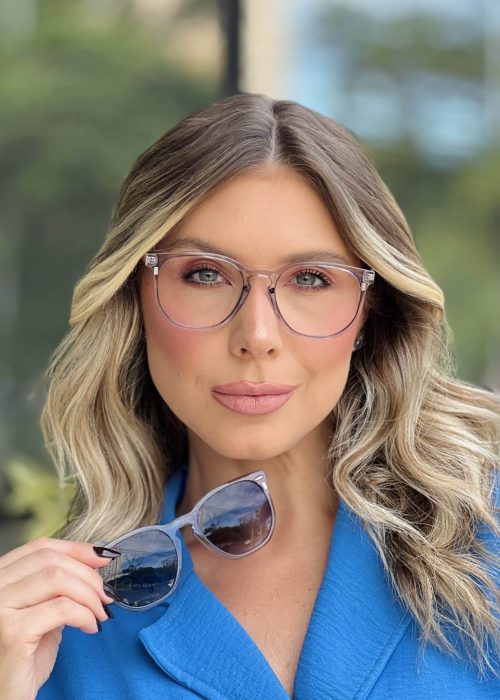 oticagriss oculos clip on 2 em 1 hexagonal cinza 352