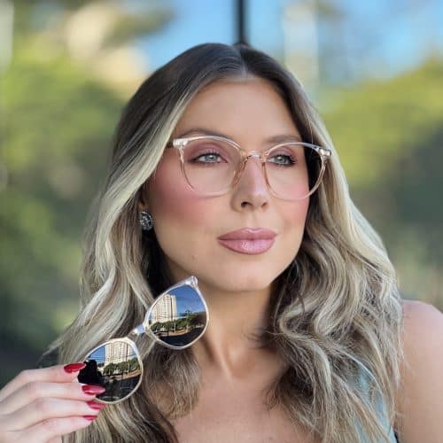 oticagriss oculos clip on 2 em 1 redondo dourado transparente 309 1