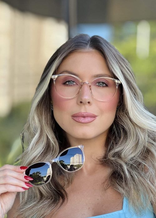 oticagriss oculos clip on 2 em 1 redondo dourado transparente 309
