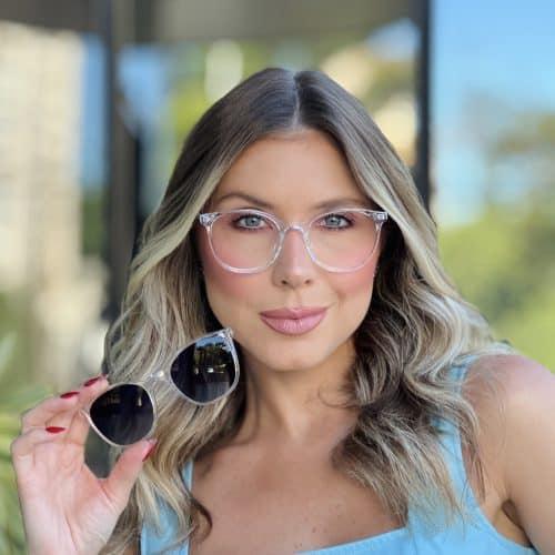 oticagriss oculos clip on 2 em 1 redondo transparente 309