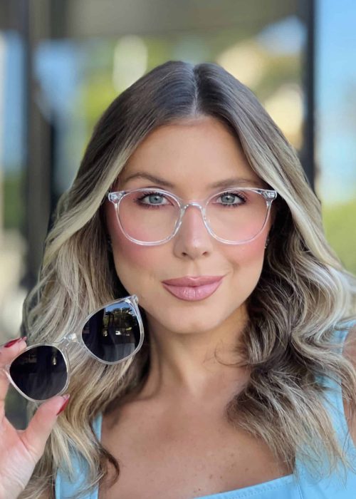 oticagriss oculos clip on 2 em 1 redondo transparente 309