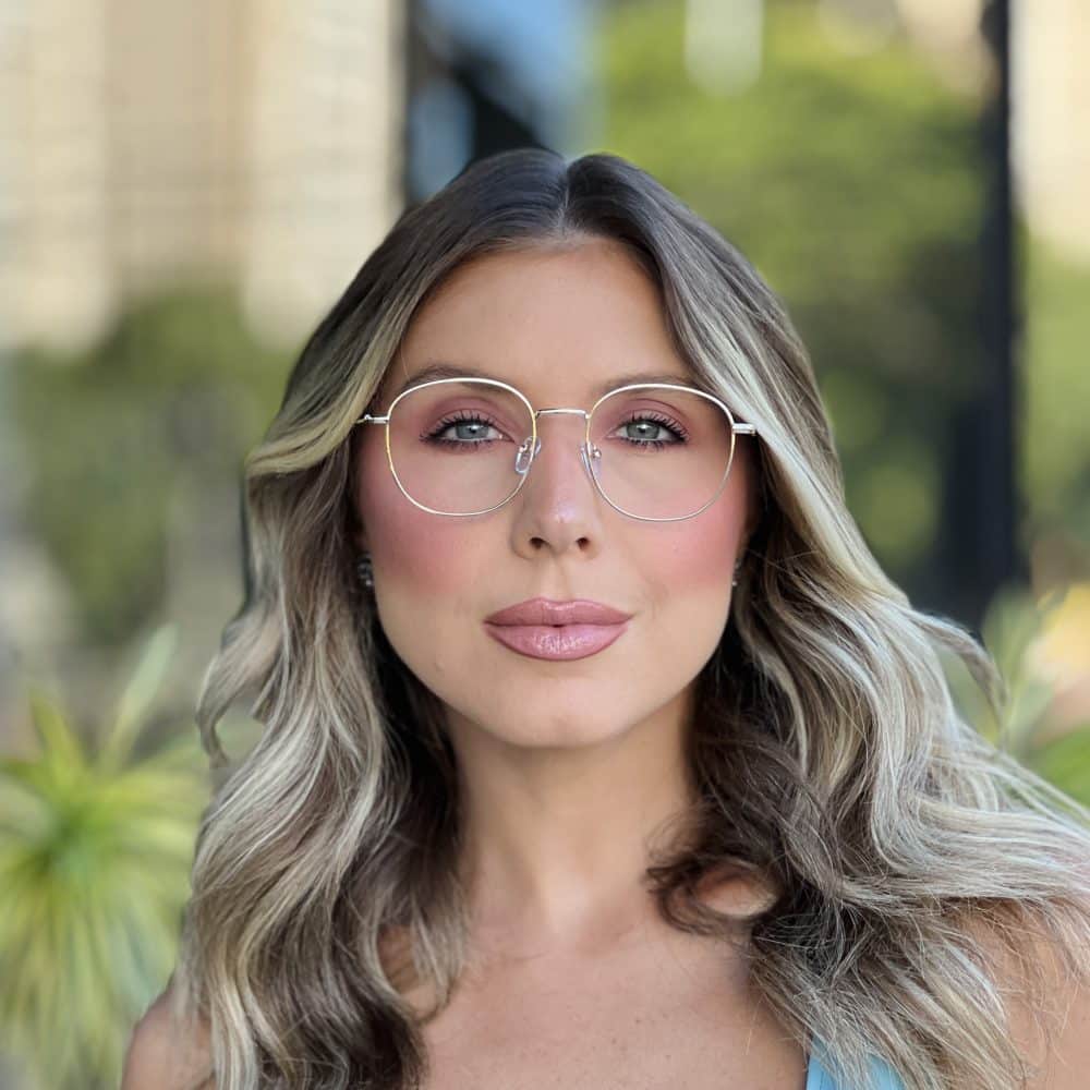 oticagriss oculos de grau feminino redondo dourado 358 2