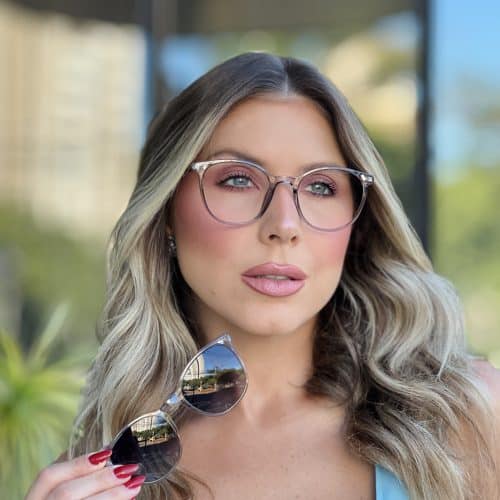 oticagriss oculos feminino clip on 2 em 1 redondo cinza 309 1