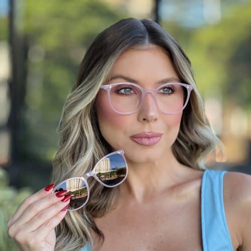 oticagriss oculos feminino clip on 2 em 1 redondo rosa 309 1