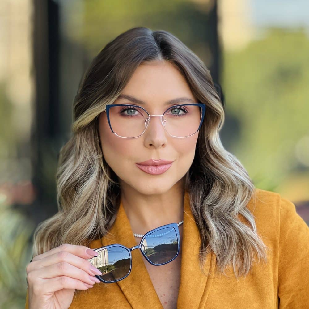 oticagriss oculos clip on 2 em 1 gatinho azul 364