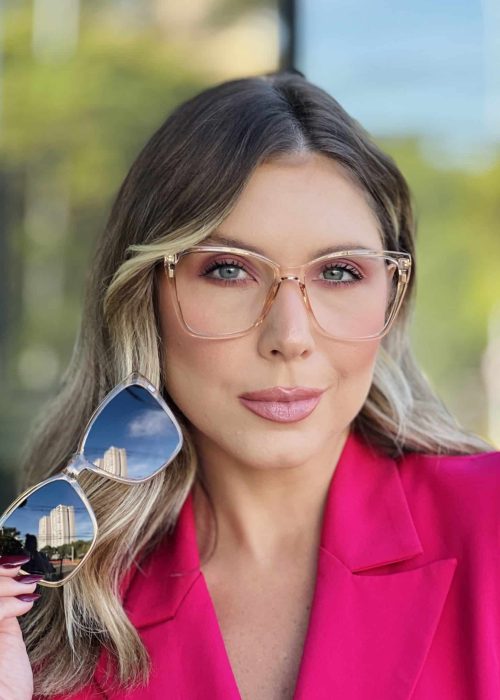 oticagriss oculos clip on 2 em 1 gatinho dourado transparente 345