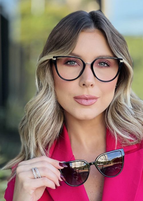 oticagriss oculos clip on 2 em 1 gatinho preto 363