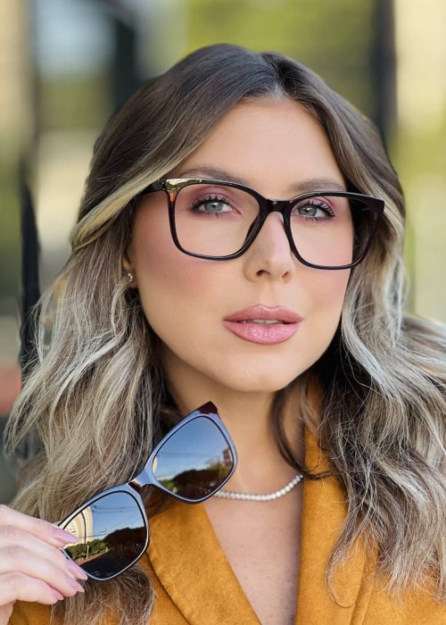 oticagriss oculos clip on 2 em 1 gatinho marrom 369