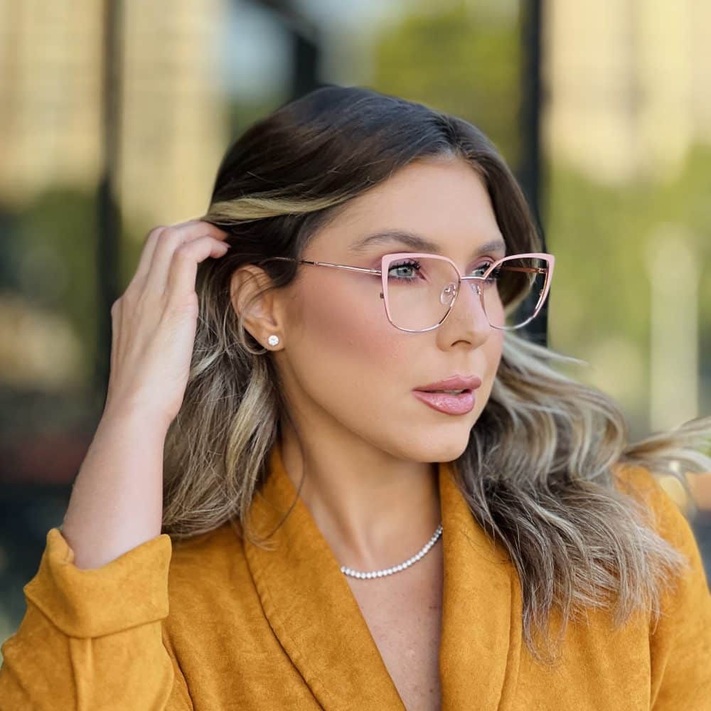 oticagriss oculos de grau feminino gatinho rosa 381
