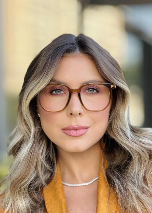 oticagriss oculos de grau feminino quadrado marrom transparente 374