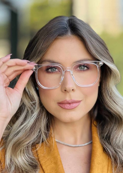 oticagriss oculos de grau feminino quadrado transparente 374