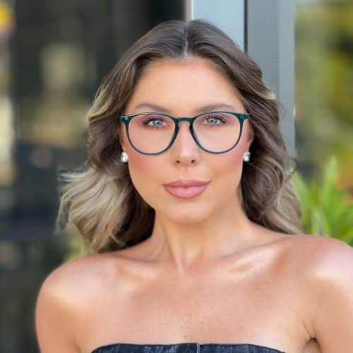oticagriss oculos 3 em 1 clip on feminino redondo verde 383 3