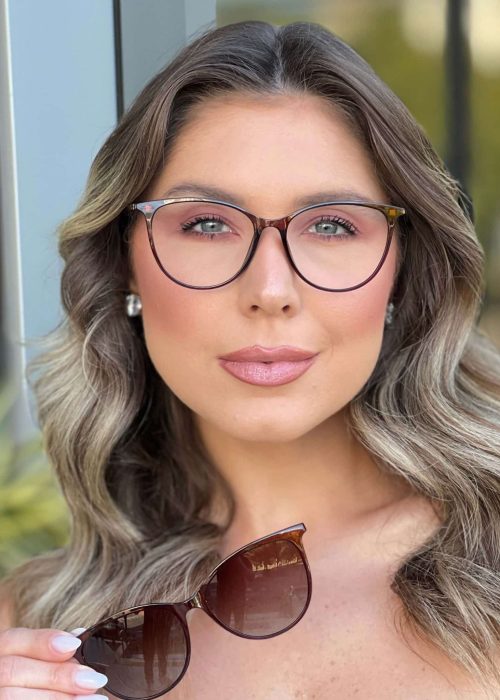 oticagriss oculos clip on 2 em 1 gatinho marrom 310