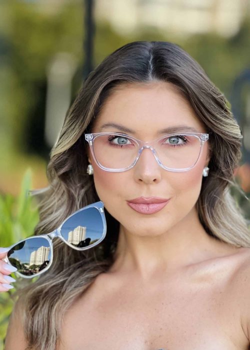 oticagriss oculos clip on 2 em 1 gatinho transparente 385