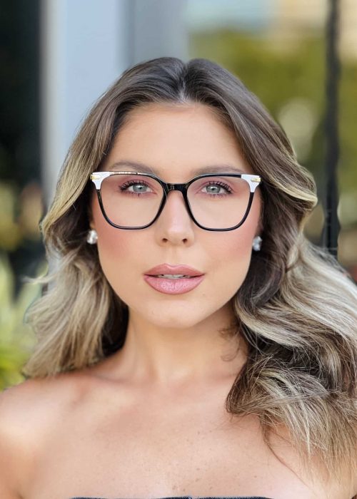 oticagriss oculos de grau feminino quadrado preto 386