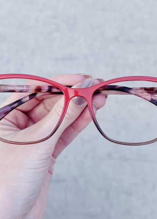 oticagriss oculos de grau feminino retangular vermelho 390