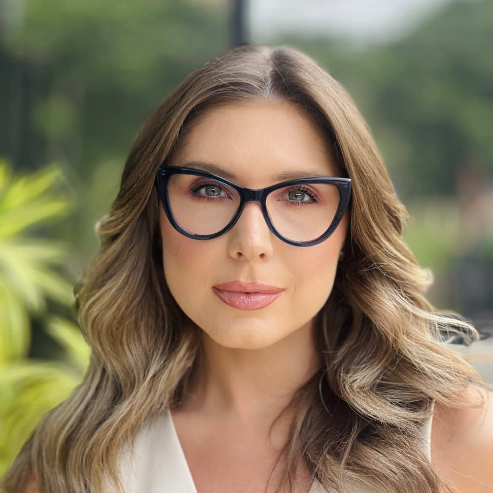 oticagriss oculos de grau feminino gatinho azul 395