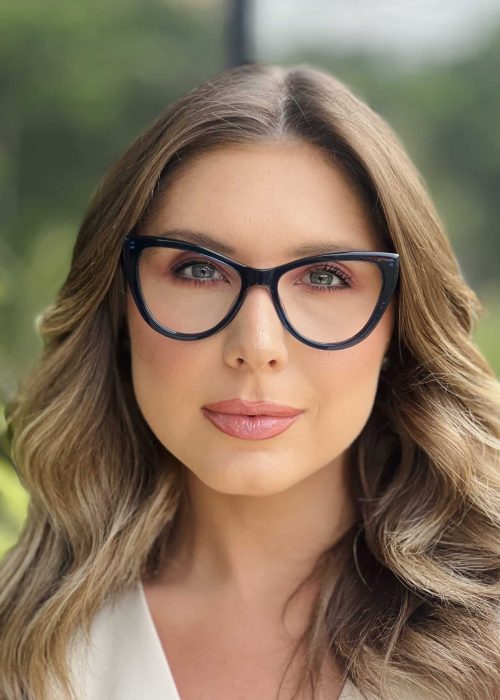 oticagriss oculos de grau feminino gatinho azul 395