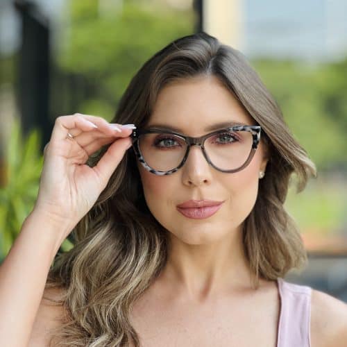 oticagriss oculos de grau feminino gatinho cinza e tartaruga 395
