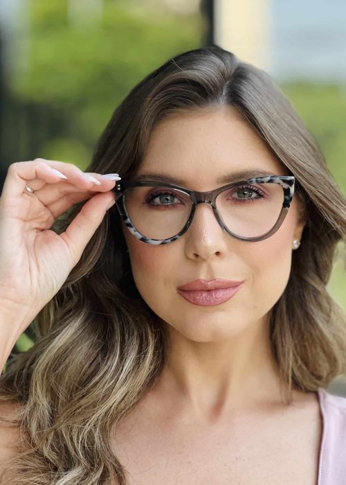 oticagriss oculos de grau feminino gatinho cinza e tartaruga 395