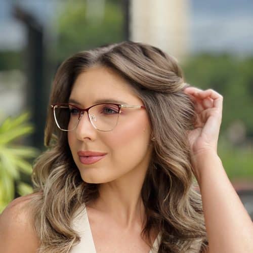 oticagriss oculos de grau feminino gatinho marsala 394 1