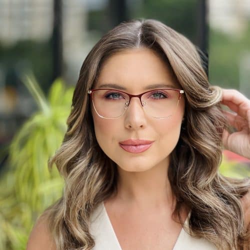 oticagriss oculos de grau feminino gatinho marsala 394