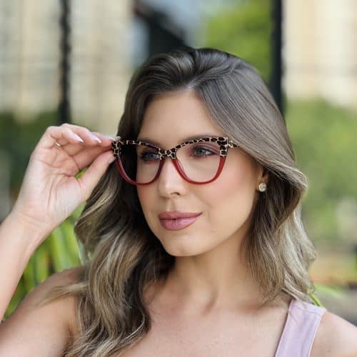 oticagriss oculos de grau feminino gatinho onca e vermelho 396 1